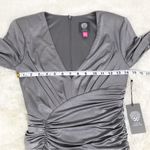 Vince Camuto Silver Metallic Ruched Fitted Cocktail Dress Formal Size 2 New Photo 10