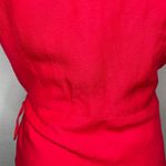 mercer & madison Linen Blend Red Relaxed Fit Collar Wrap Sleeveless Blouse Sz 10 Photo 3
