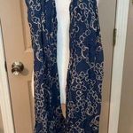 Francesca's Francesca’s Collection blue & pink chain print fringed scarf 80”x26” NWT. Photo 0