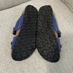 Birkenstock  Birki's Madura Blue‎ Patent Leather Two Strap Velcro Sandal Photo 7