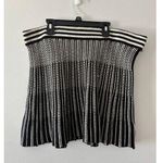 Catherine Malandrino  Womens Knit A-line Skirt Size XL Black White Artsy Mini Photo 0