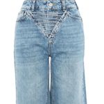 Topshop | Silver Toned Chain Moto Cropped Denim Jeans NWT Size 2 Photo 3