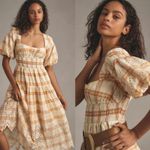 Anthropologie NWT $188 By Yellow Puff-Sleeve Eyelet Pullover Midi Dress 2X Photo 3