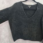 EXPRESS  Black Boxy Cozy Chunky Grunge Goth Punk Knit Skater Pullover Sweater XS Photo 5