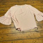 Elle Pink Gold Dot Bell Sleeve Blouse Top Women's Size Small Photo 4