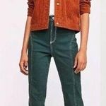 Free People Jeans Women 28R Green High Rise Foxy Flare Contrast Stitch Retro 70s Photo 0