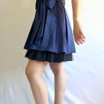 Fiesta Fashion Fiesta Solid Straight Ruched Satin/Mesh Homecoming Dress - Blue/Black - M Photo 6