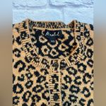 Marled cardigan sweater leopard animal print wool blend black brown XS Photo 3