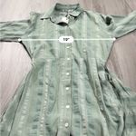 ZARA  The Zoe Dress Green Striped‎ Tie Front Mini Button Down Shirt Dress Size XS Photo 8