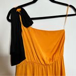 Maje Rasti One-Shoulder Satin Midi Dress in Yellow Photo 4