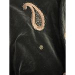 Laurel Vintage Velvet Embroidered Paisley Crop Bolero Jacket 40 Medium Black Purple Photo 5