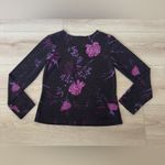Carol Rose Vintage  Black and Purple Floral Blouse 💜 💐 Photo 7
