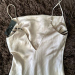 Lulus  satin cowl neck low back champagne pink spaghetti strap midi dress size xs Photo 6