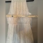 AQUA Halter Belted Mini Dress Ruffle Neck Sleeveless Lined Pink Gold XL NWT Photo 3