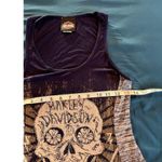Harley Davidson Women Blue Embellished Skull Metal In Motion Tank Top XS Photo 2