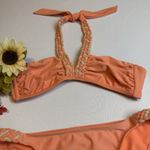 Xhilaration 2 Piece Coral & Gold Braided Swimsuit Bathing Suit Size Medium Photo 3