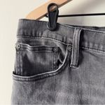 Madewell Classic Straight Jean Gray Jeans denim raw hem zip button pockets EUC Photo 2