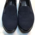 Donald J. Pliner Women’s Navy Blue Fabric Black Leather Comfort Slip Photo 2