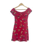 ZARA  Dress Red Floral Off Shoulder Size S Cocktail Beach Festival Boho Y2K Photo 1
