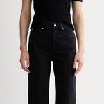 Everlane Women’s The Way High Black Charcoal Denim Jeans Raw Edge Size 27 Long Photo 0