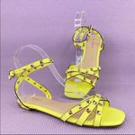 Bamboo  Kick 62 Pyramid Stud Gladiator Sandals 6.5 Yellow Square Toe Photo 0