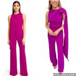 Black Halo  Enola Side‎ Drape Jumpsuit Berry Plum 2 Photo 1