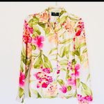 Dana Buchman  Floral 100% Silk unlined lightweight Blazer Photo 9