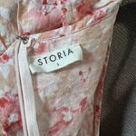 Storia  Boutique Pink Coral Floral Ruffle Mini Dress Small Spring Summer Vacation Photo 5