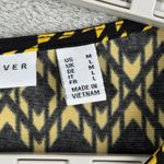 Susan Graver  Blouse M Geometric‎ Tie Neck Long Sleeve Black Yellow Top Photo 7