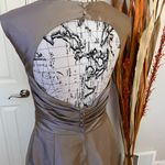 W•too Watters by Wtoo Taffeta Cutouts Keyhole Mocha Puffy Pleated Draped Accordion Heart Fit Flare Overlay Ruched Shiny Crinkle Formal Evening Prom novelty champagne Photo 3