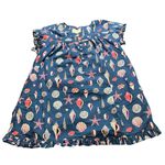 Print Fresh Womens Shoreline Dress Pintuck Beachcomber XL Blue Ruffle Hem‎ Photo 1