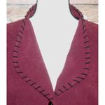 R&K Originals Vintage Plum Purple Faux Suede Button Front Jacket Size 26W Pocket Photo 2