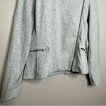 Banana Republic Asymmetrical Grey Long Sleeve Zip Fleece Jacket Size Large Photo 5