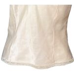 80/90s Small Nylon Satin Camisole Slip Buttercream Lace Sweetheart Neckline​ Gold Photo 2