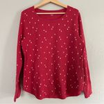 Old Navy 🦋  Red Christmas Tree Waffle Knit Long Sleeve Shirt Casual Holiday XL Photo 0