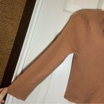 Forever 21 Brown/Tan Ribbed Knit V Neck 3/4 Sleeve Cropped Top size 0X Photo 3