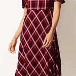 J. Jill Plaid Midi Dress V Photo 0