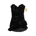 Katie May  kiki velvet ruched sweetheart strapless ruffle mini dress black Photo 5