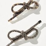 Anthropologie NEW  Set Of 2 Crystal Bow Barrettes Photo 0