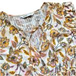 Sonoma Tiered Maxi Dress XL Yellow Floral Button Up Ruffled Boho Cottage Fairy Photo 5