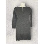 ZARA  Women’s Size Small Knit Scoop Neck 3/4 Sleeve Zip Pocket Mini Sweater Dress Photo 2