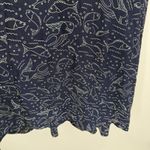 American Vintage Vintage Dress Size Small Fish Navy Blue Keyhole Wrap Neck Polyester Midi/Maxi Photo 12