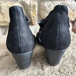 Eileen Fisher  Black Leather Open Peep Toe Chunky Block Heeled Shoes Sandals 8 Photo 3