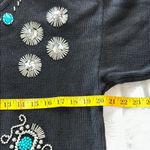 Victoria Jones  Woman Black Sweater with Turquoise and Silver Embellishments Photo 7