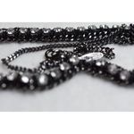 Aeropostale Black Metal Chain Rhinestone Gothic Renaissance Witchy Punk Necklace Photo 4