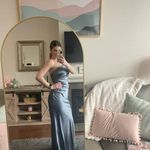 Revelry Jade Satin Dress Blue Size 4 Photo 4