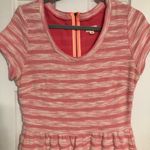 Maison Jules bubblegum pink white striped dress fit flare women’s size medium Photo 1