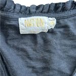 Nation Ltd  Black V Neck Long Puff Ruched Sleeve Shirt Top Pima Cotton Kristen XS Photo 3