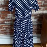Grecerelle Navy Blue with White Polka Dot Short Sleeve Dress Size M Size M Photo 0