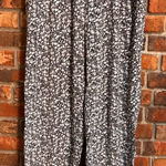 New Look  womens floral wide leg elastic waist pants black/white 1X Photo 0